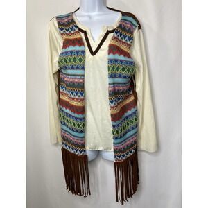 Vintage Hippie Costume Shirt One Size Fits Most Halloween Party Groovy Trippy